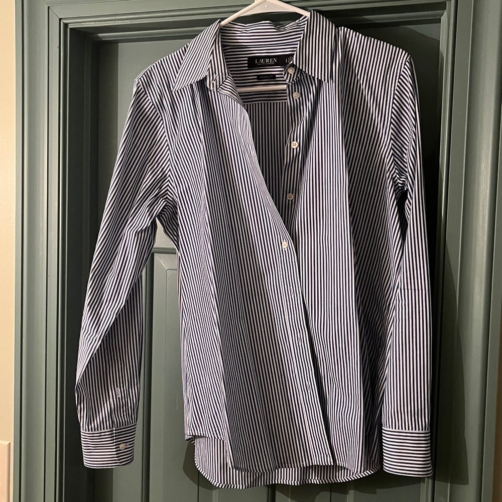 Ralph Lauren Blue and White Striped Shirt